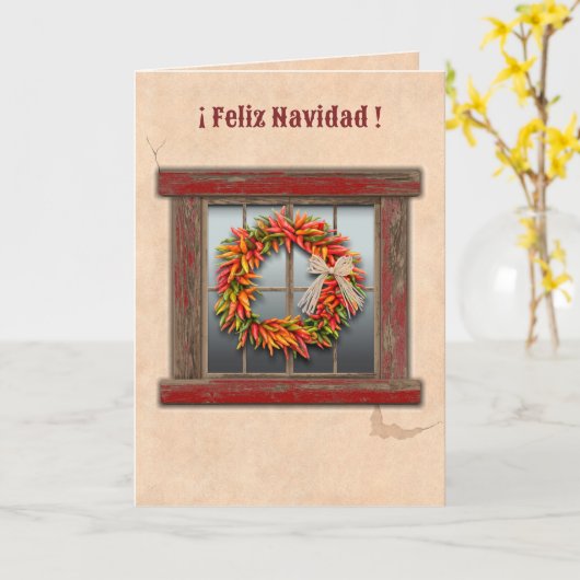 Südwest Chile Wreath Rustica Red Window Karte (Gelbe Blume)