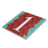 Südwest Chili Pepper House Numeral 1 Türkis Fliese (Seite)