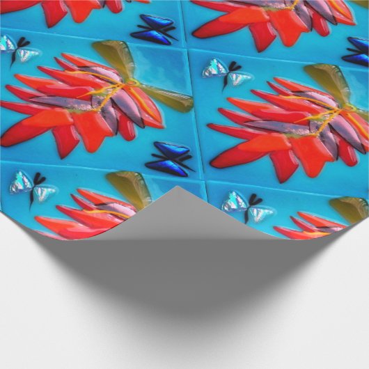 Südwest Chili Pepper Türkis Fiesta Muster Geschenkpapier (Ecke)