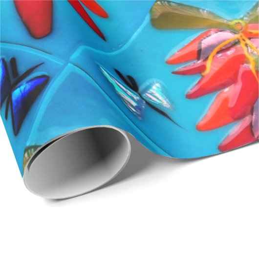 Südwest Chili Pepper Türkis Fiesta Muster Geschenkpapier (Rolleneckpunkt)