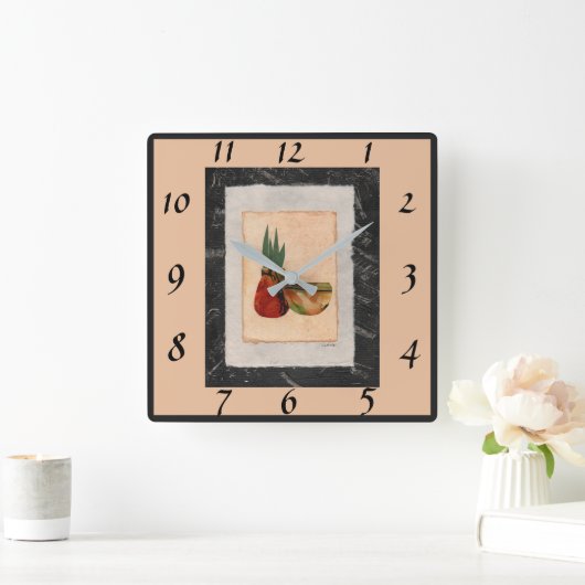 Südwest Collage Square 2 Quadratische Wanduhr (Zuhause)