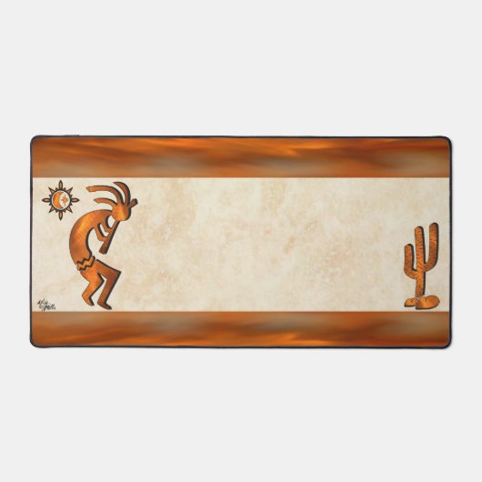 Südwest Copper Kokopelli and Cactus Schreibtischunterlage (Vorderseite)