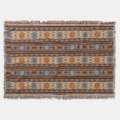 Südwest Design Adobe Gray Brown Tribal Muster Decke (Vorderseite)