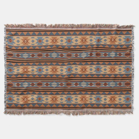 Südwest Design Adobe Gray Brown Tribal Muster Decke (Vorderseite)
