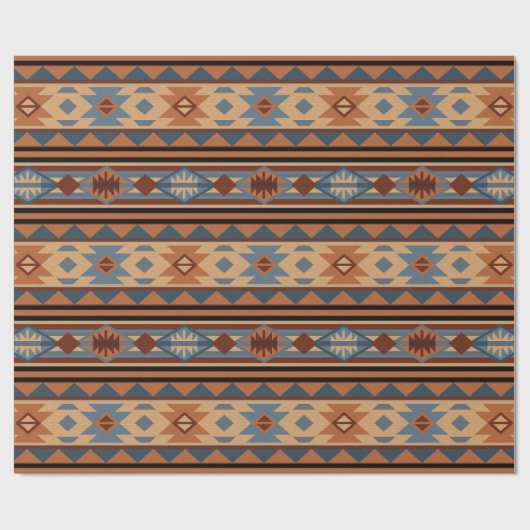 Südwest Design Adobe Gray Brown Tribal Muster Geschenkpapier (Flach)