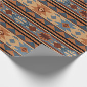 Südwest Design Adobe Gray Brown Tribal Muster Geschenkpapier (Ecke)