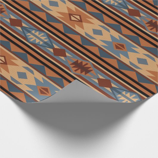 Südwest Design Adobe Gray Brown Tribal Muster Geschenkpapier (Ecke)