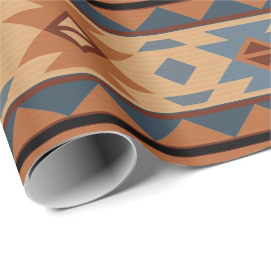Südwest Design Adobe Gray Brown Tribal Muster Geschenkpapier (Rolleneckpunkt)