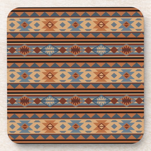 Südwest Design Adobe Gray Brown Tribal Muster Getränkeuntersetzer (Vorderseite)