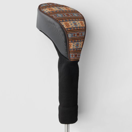 Südwest Design Adobe Gray Brown Tribal Muster Golf Headcover (angewinkelt)