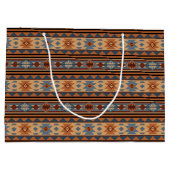Südwest Design Adobe Gray Brown Tribal Muster Große Geschenktüte (Rückseite)