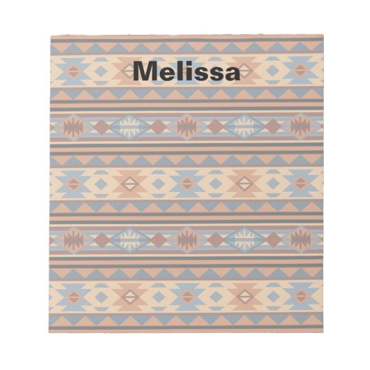 Südwest Design Adobe Gray Brown Tribal Muster Notizblock (Vorderseite)