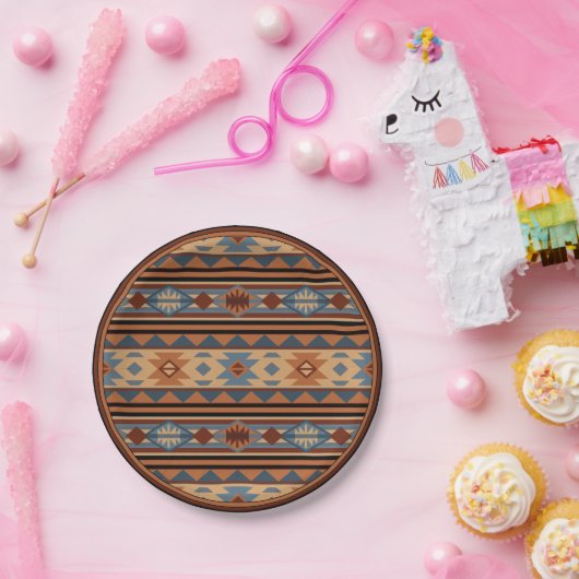 Südwest Design Adobe Gray Brown Tribal Muster Pappteller (Party)