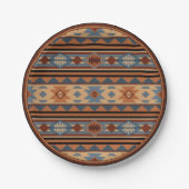 Südwest Design Adobe Gray Brown Tribal Muster Pappteller (Vorderseite)