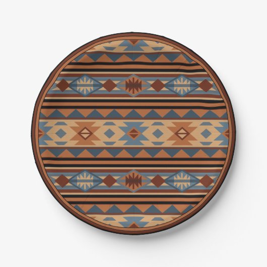 Südwest Design Adobe Gray Brown Tribal Muster Pappteller (Vorderseite)