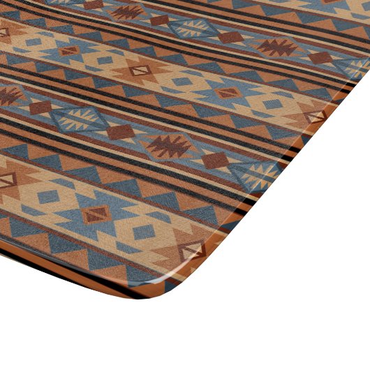 Südwest Design Adobe Gray Brown Tribal Muster Schneidebrett (Ecke)