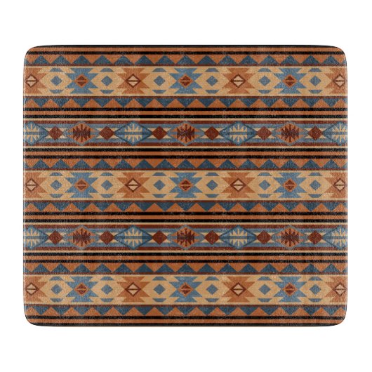 Südwest Design Adobe Gray Brown Tribal Muster Schneidebrett (Vorderseite)