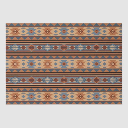 Südwest Design Adobe Gray Brown Tribal Muster Seidenpapier (Vorderseite)