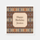 Südwest Design Adobe Gray Brown Tribal Muster Serviette (Vorderseite)