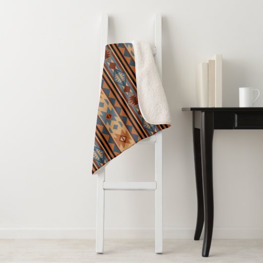 Südwest Design Adobe Gray Brown Tribal Muster Sherpadecke (Beispiel)