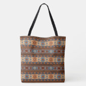 Südwest Design Adobe Gray Brown Tribal Muster Tasche (Rückseite)