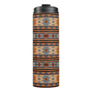 Südwest Design Adobe Gray Brown Tribal Muster Thermosbecher