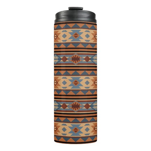 Südwest Design Adobe Gray Brown Tribal Muster Thermosbecher (Vorderseite)