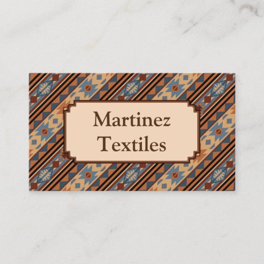 Südwest Design Adobe Gray Brown Tribal Muster Visitenkarte (Vorderseite)