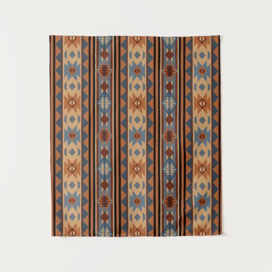 Südwest Design Adobe Gray Brown Tribal Muster Wandteppich (Vorderseite)