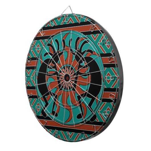 Südwest Design Dancing Kokopelli Dartscheibe (Vorderseite rechts)
