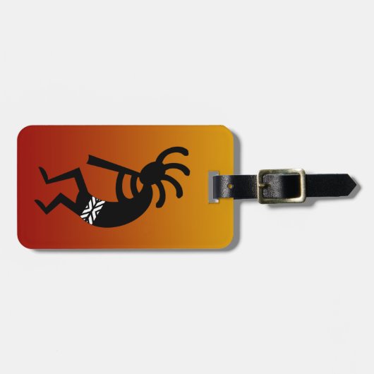 Südwest Design Dancing Kokopelli Gepäckanhänger (Vorderseite horizontal)