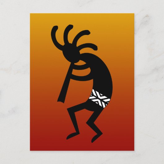 Südwest Design Dancing Kokopelli Postkarte (Vorderseite)