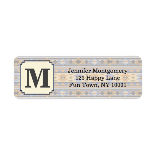 Südwest Design Gold Blue Grau Tribal Muster (Vorne)