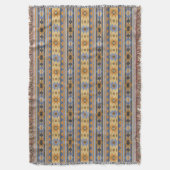 Südwest Design Gold Blue Grau Tribal Muster Decke (Vorderseite Vertikal)