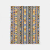 Südwest Design Gold Blue Grau Tribal Muster Fleecedecke (Vorderseite)