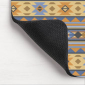 Südwest Design Gold Blue Grau Tribal Muster Mousepad (Ecke)