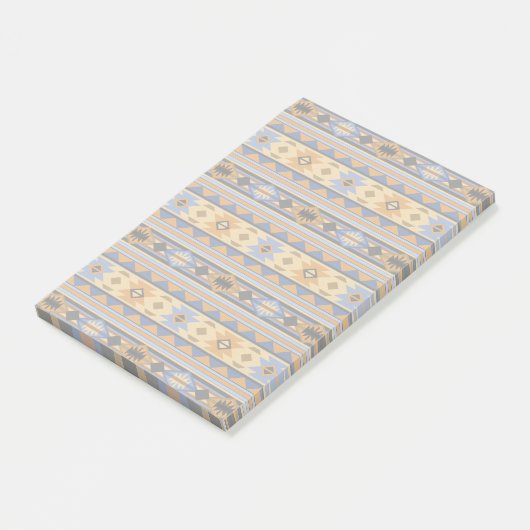 Südwest Design Gold Blue Grau Tribal Muster Post-it Klebezettel (angewinkelt)