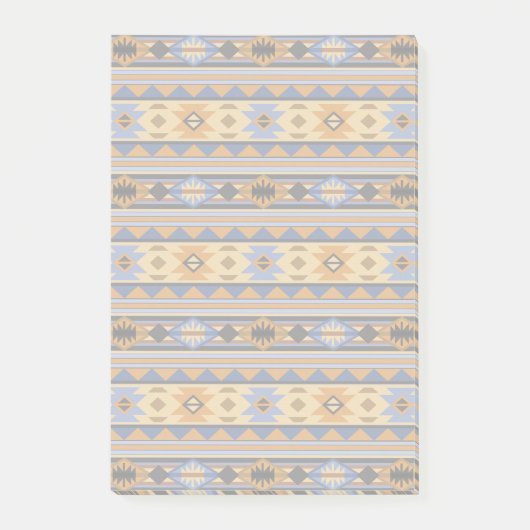 Südwest Design Gold Blue Grau Tribal Muster Post-it Klebezettel (Vorderseite)