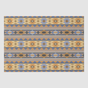 Südwest Design Gold Blue Grau Tribal Muster Seidenpapier