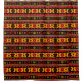 Südwest Design Red Black Gold Tribal Muster Duschvorhang (Vorderseite)
