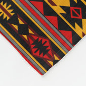 Südwest Design Red Black Gold Tribal Muster Fleecedecke (Ecke)