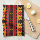 Südwest Design Red Black Gold Tribal Muster Geschirrtuch (Viertel Falte)