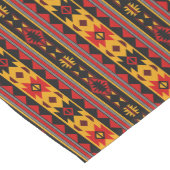 Südwest Design Red Black Gold Tribal Muster Mittelgroßer Tischläufer (Ecke)
