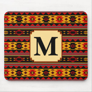 Südwest Design Red Black Gold Tribal Muster Mousepad