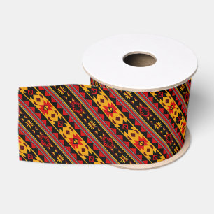 Südwest Design Red Black Gold Tribal Muster Ripsband