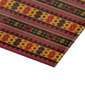 Südwest Design Red Black Gold Tribal Muster Schneidebrett (Ecke)