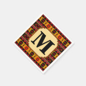 Südwest Design Red Black Gold Tribal Muster Serviette (Ecke)