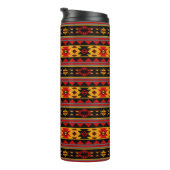 Südwest Design Red Black Gold Tribal Muster Thermosbecher (Nach rechts gedreht)