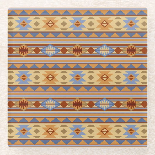 Südwest Design Rust Grau Gold Glasuntersetzer (Vorderseite)