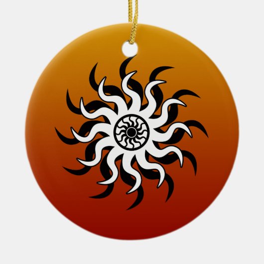 Südwest Design Tribal Sun Keramik Ornament (Vorne)